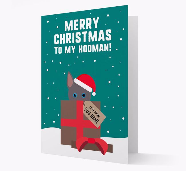 'Merry Christmas to my Hooman' - Personalised {breedFullName} Christmas Card